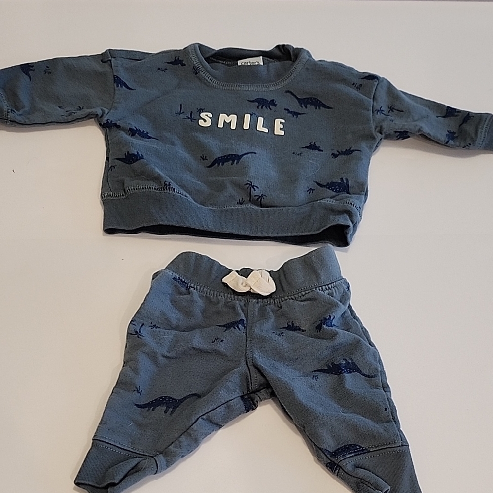 Carter's Gray Dinosaur Newborn Set